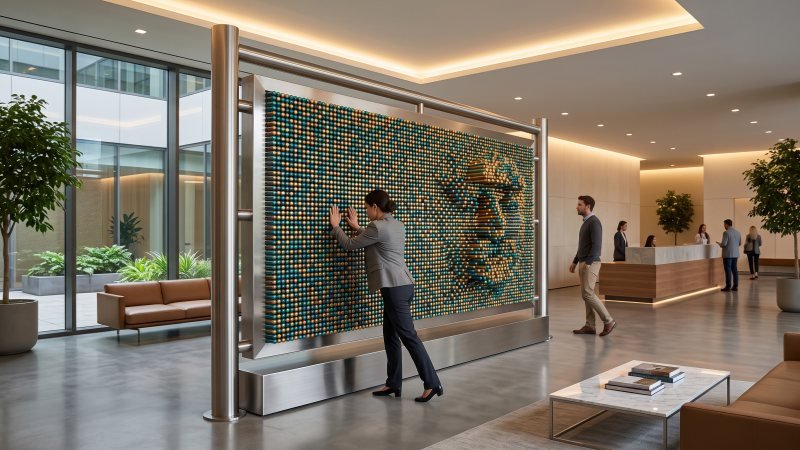 Zero Power Corporate Lobby Pin Wall