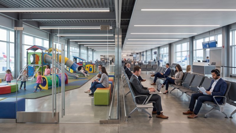 Airport Playground Separated From Business Travelers