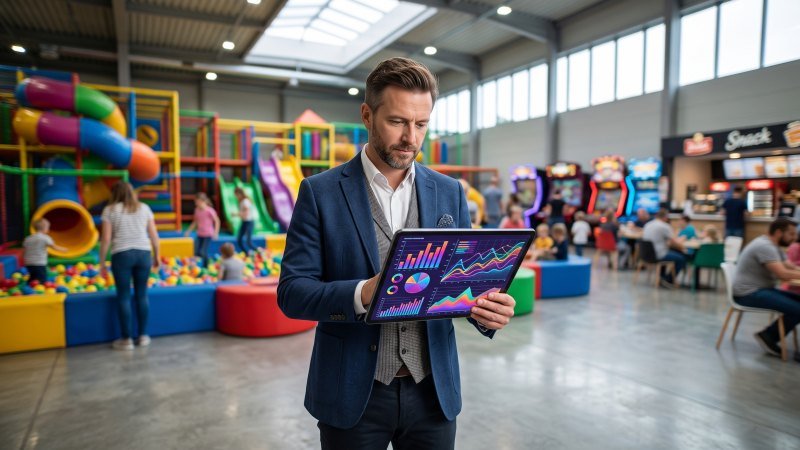 Business Operator Analyzing Demographics on Tablet