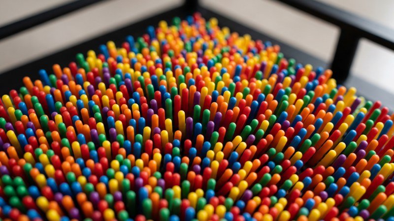 Close up of ABS Plastic Pins on Giant Wall
