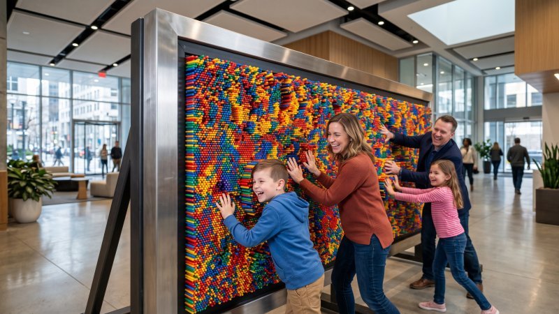 Commercial Giant 3D Pin Wall Interactive Display
