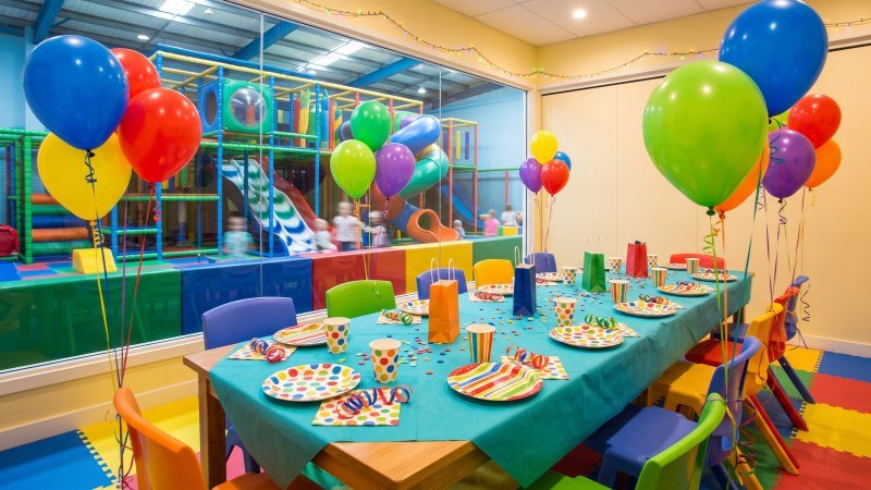 Decorated Private Birthday Party Room in an Indoor Play Center