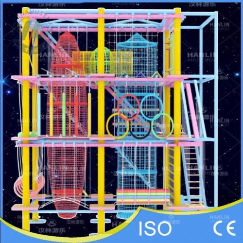 Indoor High Ropes Obstacle Course Front View Indoor High Ropes Obstacle Course Front View