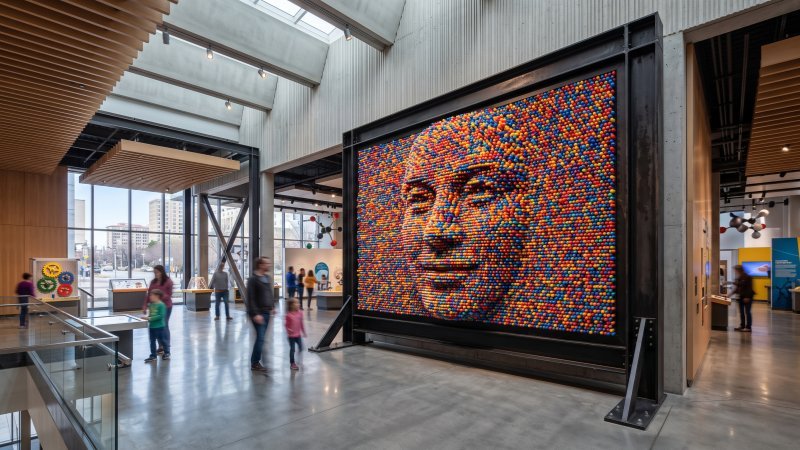 Large Scale 3D Pin Wall in Science Museum