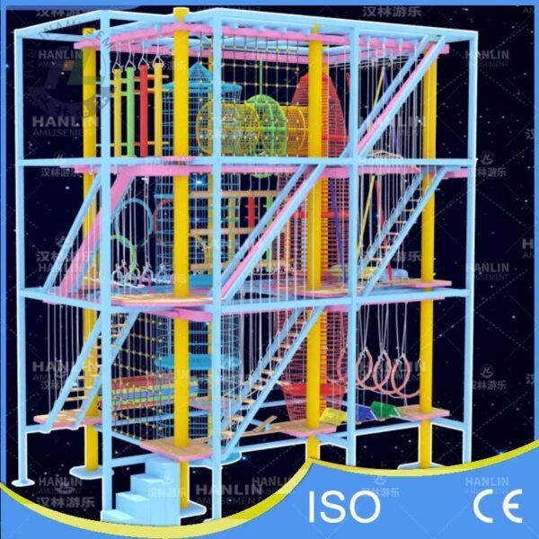 Multi-Level Indoor Kids Rope Course Isometric View