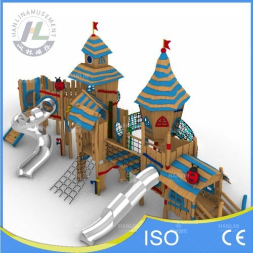 Multi-Tower Wooden Treehouse Playscape Overview Multi-Tower Wooden Treehouse Playscape Overview