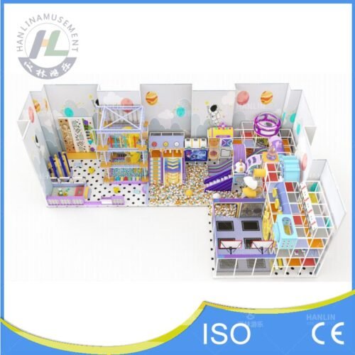 Space Exploration Themed Kids Soft Play Center Aerial View Space Exploration Themed Kids Soft Play Center Aerial View
