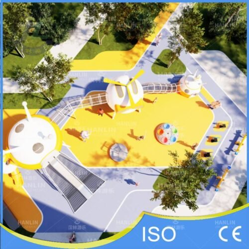 Aviation Theme Outdoor Playground Aerial View Aviation Theme Outdoor Playground Aerial View