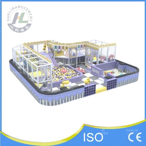 Pastel Purple Castle Theme Small Indoor Playground