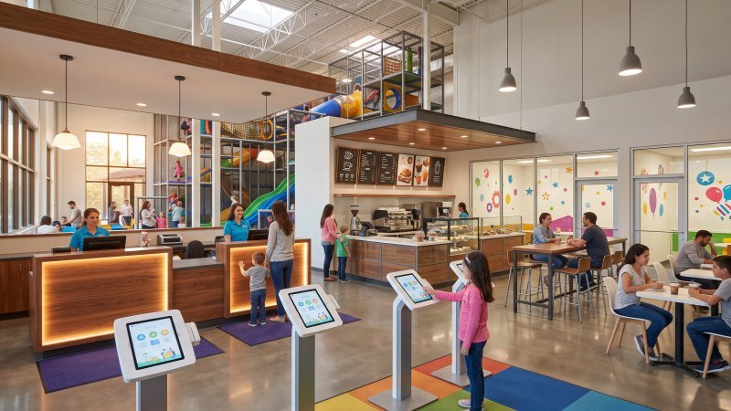 Profitable Playground Layout With Cafe And Reception