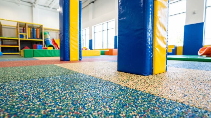 indoor playground safety padding and flooring