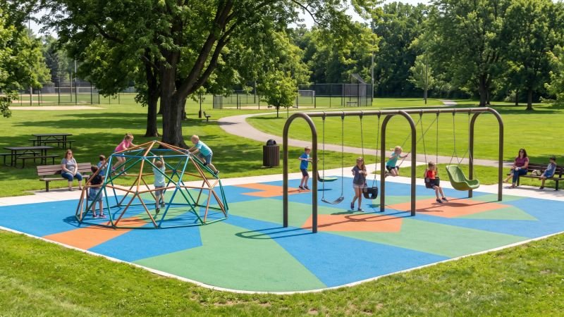 Freestanding Playground Equipment Setup