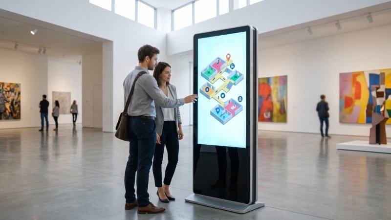 Intuitive Digital Wayfinding Kiosk In Gallery