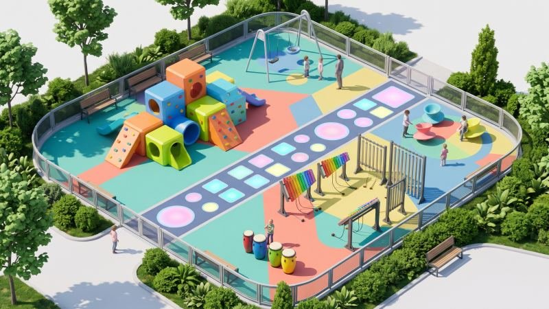 Modern Interactive Playground 3D Render