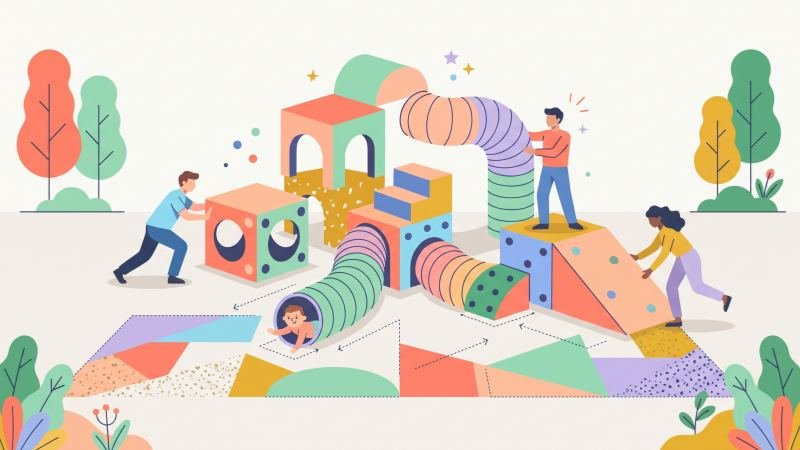 Modular Loose Parts Playground Vector