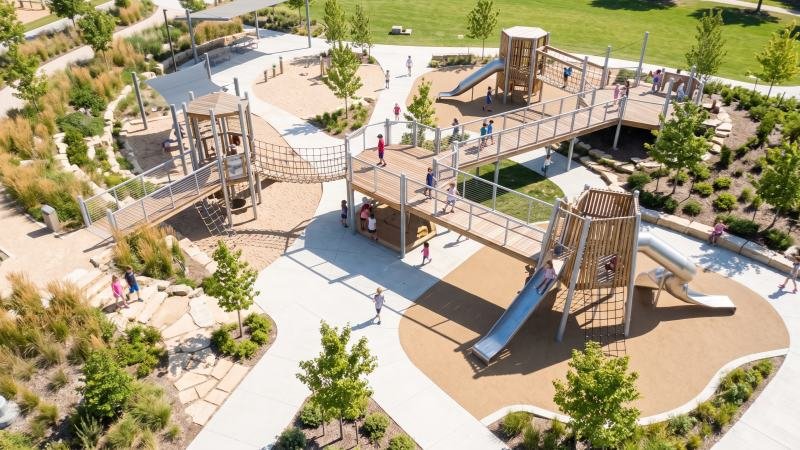 Playground Spatial Flow And Elevated Walkways